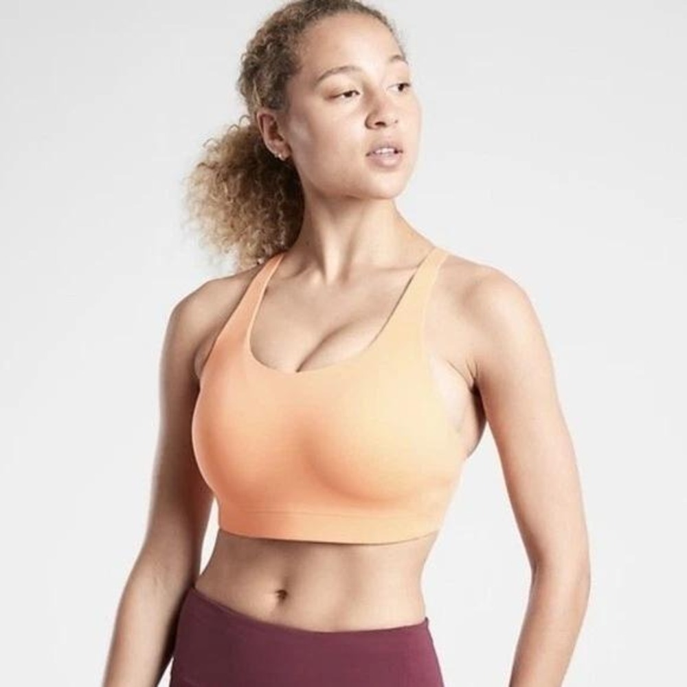 Athleta Advance Bra 34DD Orange High Support Sports Bra 405744